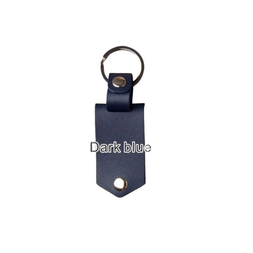 Leather Keychain with Photo and Text, Personalized Keychain Anniversary Gift, Gift for New Dad, Father's Day Gift, Men's Gift - Color: Navy blue